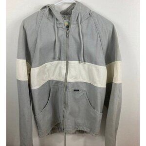 Mens Vintage 70s Alpha Fade Out Sailcloth Canvas Full Zip Jacket‎ M